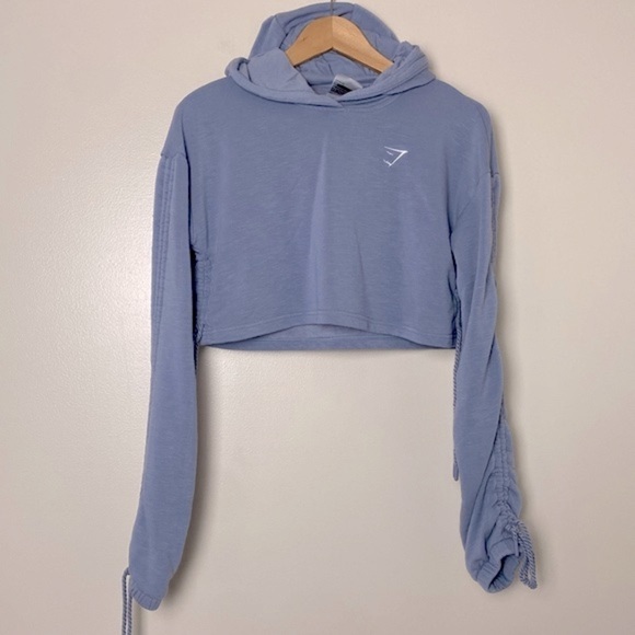 Gymshark Tops - Gymshark RUCHED CROPPED HOODIE